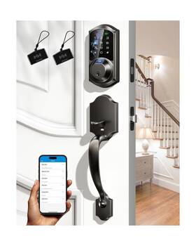Veise 975331689276 Fingerprint Smart Locks For Front Door With Handle Set App Control Ke