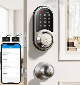 Veise 975331689764 Smart Locks For Front Door 2 Knob Handle Set Keyless Entry Deadbolt