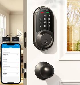 Veise 975331689771 Smart Locks For Front Door 2 Knob Handle Set Keyless Entry Deadbolt App Co