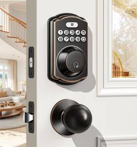 Veise 975331689856 Keyless Entry Door Lock With 2 Knobs - Keypad Handle Fro