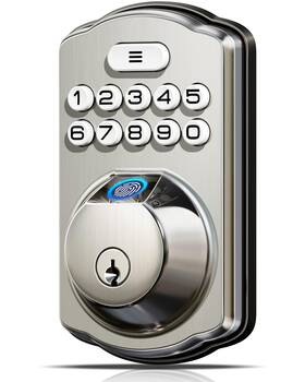 Ks02a-satin Veise Ks02a-satin/nickel Ks02a Fingerprint Keyless Entry Door Lock Satin Nickel