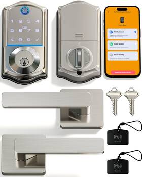 Ve017-b Veise Fingerprint Smart Lock 8-in-1 Keyless Entry Deadbolt Satin Nickel