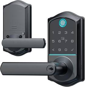 Ve019 Veise Black Fingerprint Smart Lock With Keypad Keyless Entry Deadbolt