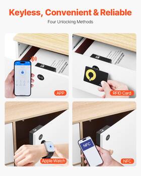 Vevor 197988126614 4-in-1 Electronic Cabinet Lock Smart For Wooden Cabinets