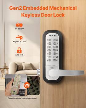 Vevor 197988655930 Mechanical Keyless Entry Door Lock 14 Key For Outdoor Fence