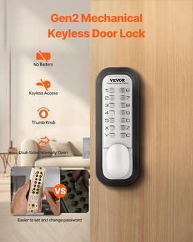 Vevor 197988836261 Mechanical Keyless Entry Door Lock 14 Key Locks Single-side