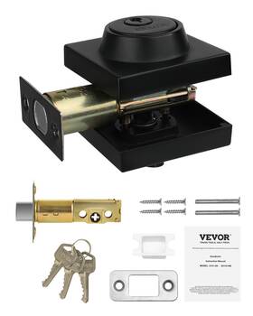 Fyzhwgssygh5hl0wb Vevor Deadbolt Lock Square Single Cylinder Dead Bolt Keyed Matte Black 3 Keys