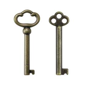 Ky-2ab Vidabte Ky-6 Antique Brass Plated Hollow Barrel Skeleton Key For