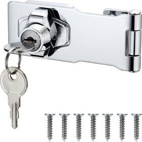 Viilock 740283404835 2 Pack Keyed Hasp Locks With Keys 4 Inch Chrome Plated Twist Knob Lock