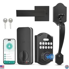 Po-ds06-bk1 Visit The Powify Store Smart Fingerprint Keyless Entry Door Lock Set App Control Easy Install Black