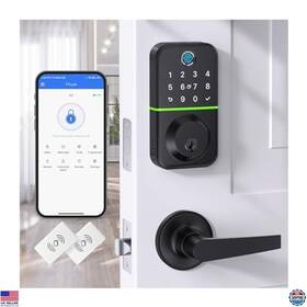 T17dh Visit The Wisegear Store Smart Lock Keypad Handle Set - Fingerprint Deadbolt Dual Levers App-controlled