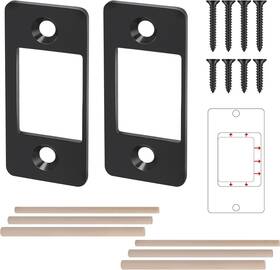 Vizava 726084265752 2 Pk Upgrade Large Hole Deadbolt Restorer Strike Plates Stainless Steel Round C