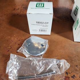 18002-cp Watco 18002cp Two-hole Tub Overflow Plate With Screws Chrome Plated