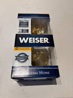 Gd9471x Weiser 059184262070 Single Cylinder Deadbolt Lock Polished Brass