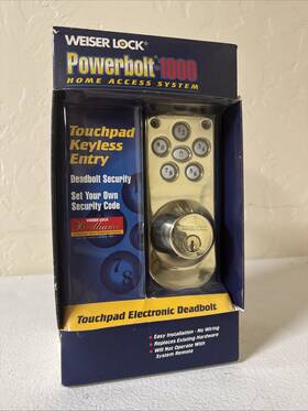 Weiser 083978679546 Lock Powerbolt 1000 Touchpad Keyless Entry Deadbolt New Open Box Complete