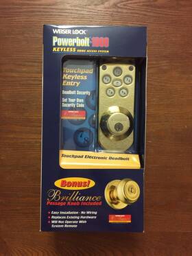 Weiser 083978865963 Lock Powerbolt 1000 Touchpad Keyless Entry Deadbolt Brass - Open Box