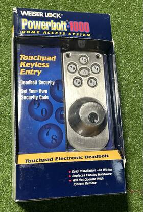 Weiser 083978873937 Lock Powerbolt 1000 Touchpad Keyless Entry Deadbolt Brushed Nickel