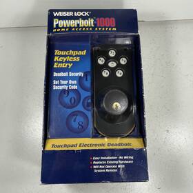Weiser 083978879830 Lock Powerbolt 1000 Touchpad Keyless Entry Deadbolt New Open Box Black
