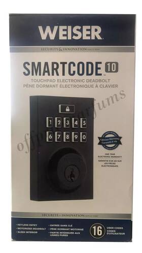 9ged17000-006 Weiser Smartcode 10 Electronic Deadbolt Iron Black