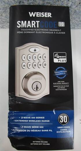9ged18000-016 Weiser Smartcode 10 Touchpad Electronic Deadbolt Z-wave Chrome