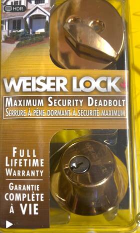 9wd94710 Weiser Lock Deadbolt Polished Brass/copper Keyed Single Cylinder