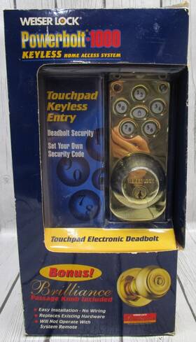 Es7410 Weiser Lock Powerbolt 1000 Touchpad Electronic Keyless Deadbolt Brass Open Box