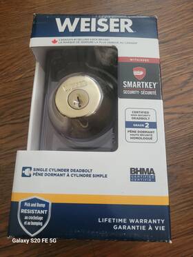 Gd9471 Weiser Deadbolt - Featuring Smartkey