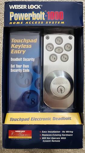 Weiser Lock 083978719426 Powerbolt 3000 Home Access System Touchpad Electronic Deadbolt