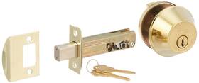 00371-b-3sl23 Weslock Round Single Cylinder Deadbolt Polished Brass