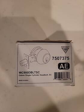 Wc900dbltsc Westcraft 7507375 Deadbolt - Comm Single Cylinder