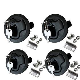 Kk91 Wjskdq Hhhe 4 Pcs Flush Pull Hatch Latch Round Slam For Rv Boat Deck 1/4 Inch Door Cabi