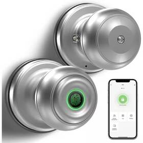 Wrightmaster 313096271279 3 In 1 Aluminum Smart Lock Deadbolt With App Biometric Door Knob Keyless Entry