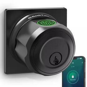 Wrightmaster 744110368376 3 In 1 Aluminum Smart Lock Deadbolt With App Biometric Door Knob Keyless Entry