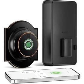 Gbk02b2 Wrightmaster 3 In 1 Aluminum Smart Lock Deadbolt With App Biometric Door Knob Keyless Entry