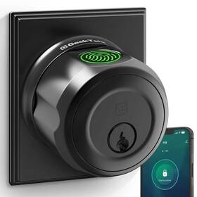 Gbkf08b2 Wrightmaster 3-in-1 Smart Lock Black Entry Deadbolt With App And Biometric Knob
