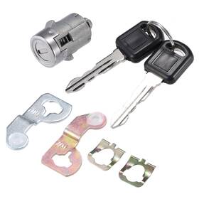 A23041000ux0232 X Autohaux 1pcs Door Lock Cylinder With 2 Key 1.42 Inch X0.83 Silver Tone Black