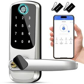 Xenocam 723722197185 Smart Door Lock With Handle Keyless Entry 8-in-1 Fingerprint L