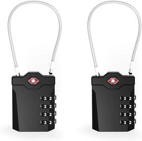 Xool 710619569330 Tsa Approved Locks For Luggage 2 Pack Combination Travel Small Black-2pcs