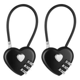 9n1eyh3m Xthrotsenk 735481 1 2 Pcs 3 Digit Combination Padlock Heart Locks Cute Combo Black