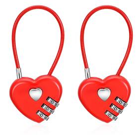 Lpw2hkhs Xyembu 737905 1 2 Pack 3 Digit Combination Lock Waterproof Mini Padlock Red