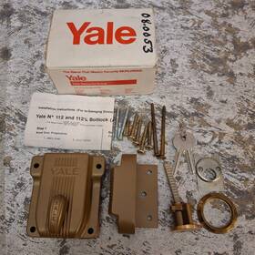 016105 Yale 5t720 Grianger Deadbolt Lock Deadlock Brass Vintage Auxiliary Door