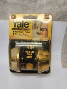 820-e-c3-7 Yale Security Yaleguard Deadbolt Polished Brass Keyed 1 Side