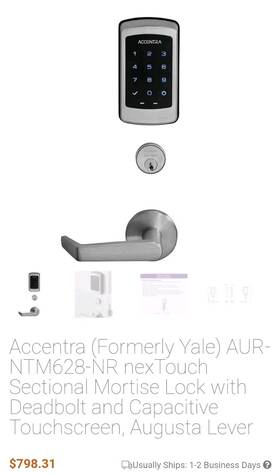 Aur-ntm628-nr Yale 626 Integrated And Pushbutton