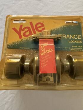 Lw90ma5280 Yale Marathon Entrance Lockset Brass/gold Deadlocking Latch Universal Backset