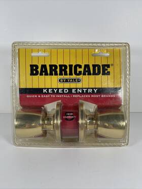 Yr837sn10bp Yale Barricade By Keyed Entry Door Knob Set Replaces Most Brands Easy To Install