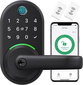 Yr01 Yamiry 726084322523 Smart Door Handle Lock With Keypad Fingerprint Knob - Keyless Entr