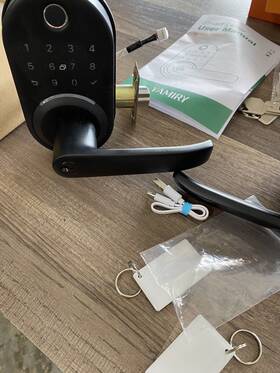 Yr01 Yamiry Smart Lever Fingerprint Keyless Entry Door Lock Black Used/z