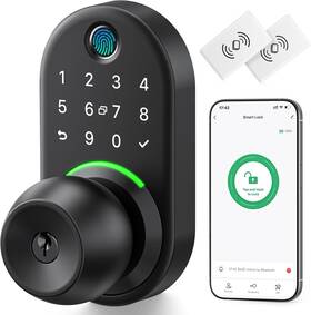 Yr05 Yamiry Keypad Smart Door Lock With Knob Keyless Entry Handle Fing