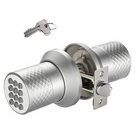 Ye Lock 780669095370 Electronic Keypad Door Knob Smart Keyless Entry Knobs Code Anti Silver