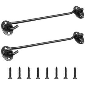 Yosawa 714565199382 2 Pack 8 Inch Privacy Hook And Eye Latch Black Barn Door Lock Gate